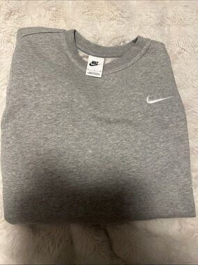 Nike Grey Crewneck Sweatshirt with White Swoosh